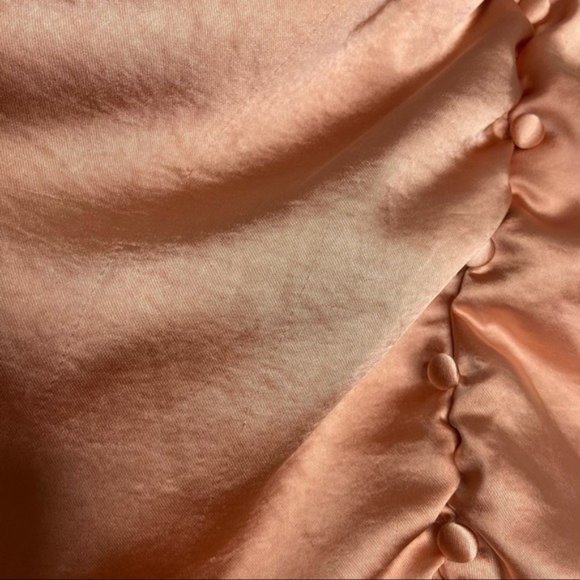 CodeXMode Satin Ruffle Asymmetrical Midi Skirt - Picture 6 of 8